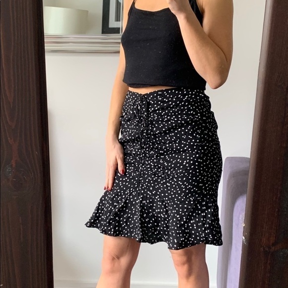 Zara Draped Polka Dot Ruched Skirt XS - Picture 12 of 13